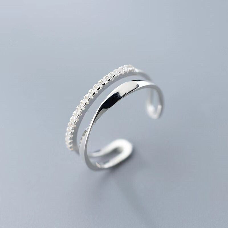 Elegant Double Line Adjustable Ring - Tove