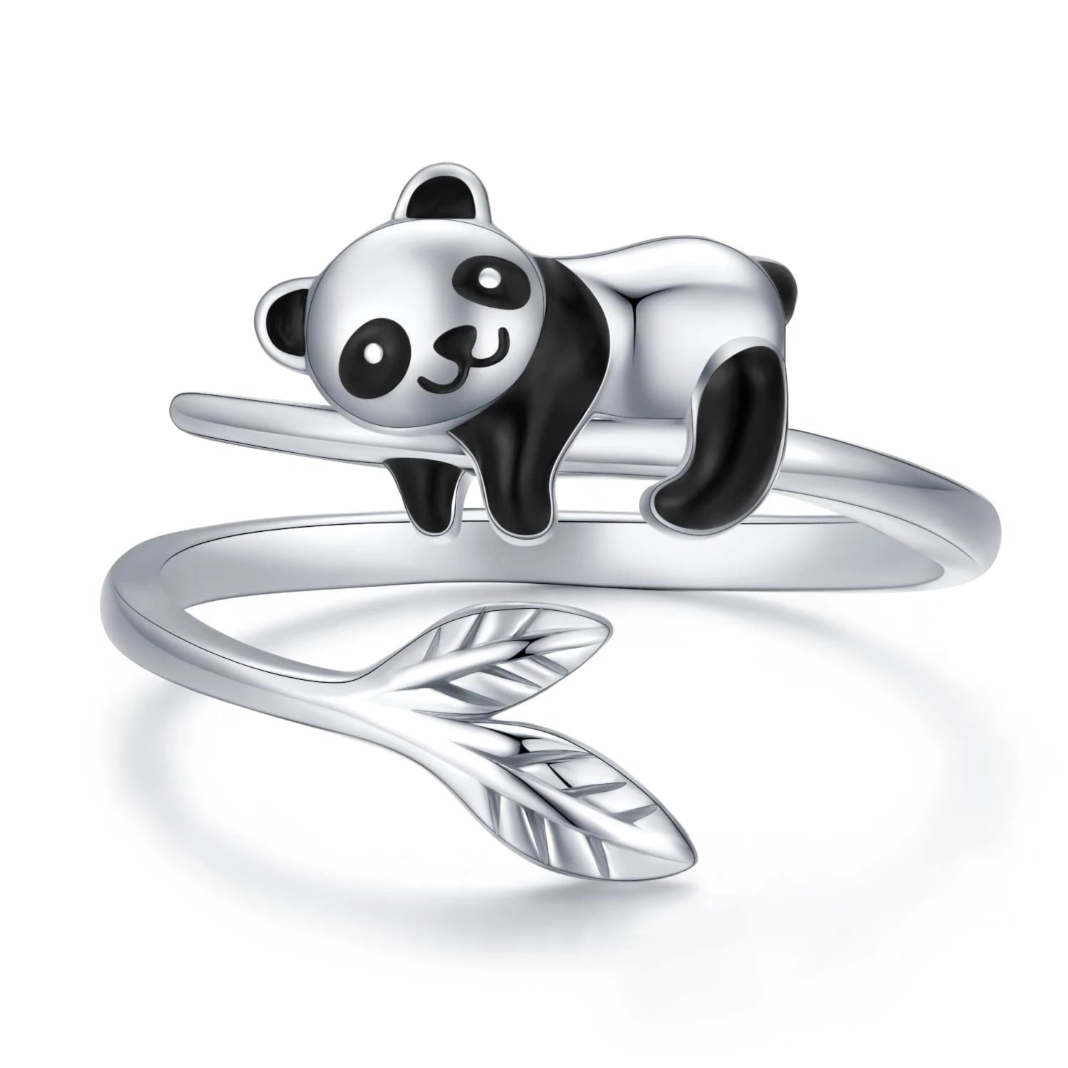 Adorable Adjustable Ring in 925 Sterling Silver with Panda Design - Soren