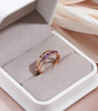 Golden Ring Embellished with Purple Crystals - Marion