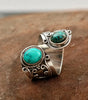 Vintage silver ring with spiral and turquoise stone - Amalie