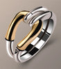 Chic vintage gold and silver braided ring - Fride