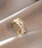 Adjustable Chic Ring in Pearls and Zirconia Radiance - Maja