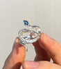 Silver Cobra Adjustable Ring with Dazzling Blue Topaz - Elin