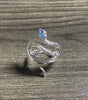 Silver Cobra Adjustable Ring with Dazzling Blue Topaz - Elin