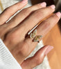Dazzling Gold Adjustable Butterfly Ring with Sparkling Zircons - Velten