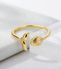Adjustable Dazzling Siren Ring with Gold Shell - Jørdis