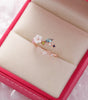 Adjustable Gold Wildflower Ring with Precious Stone Sparkle - Velde