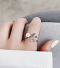 Adjustable Gold Wildflower Ring with Precious Stone Sparkle - Velde