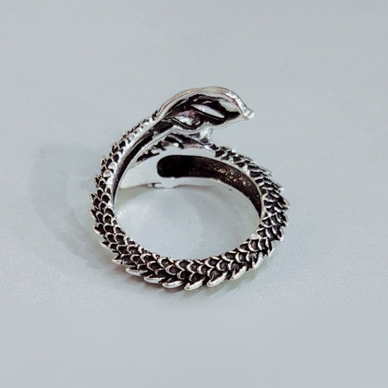 Adjustable Ring in Silver 925 Dragon Style - Rendahl