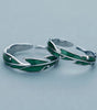 Dazzling Adjustable Silver Ring with Artistic Green Leaves - Hallum