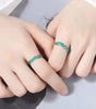 Dazzling Adjustable Silver Ring with Artistic Green Leaves - Hallum