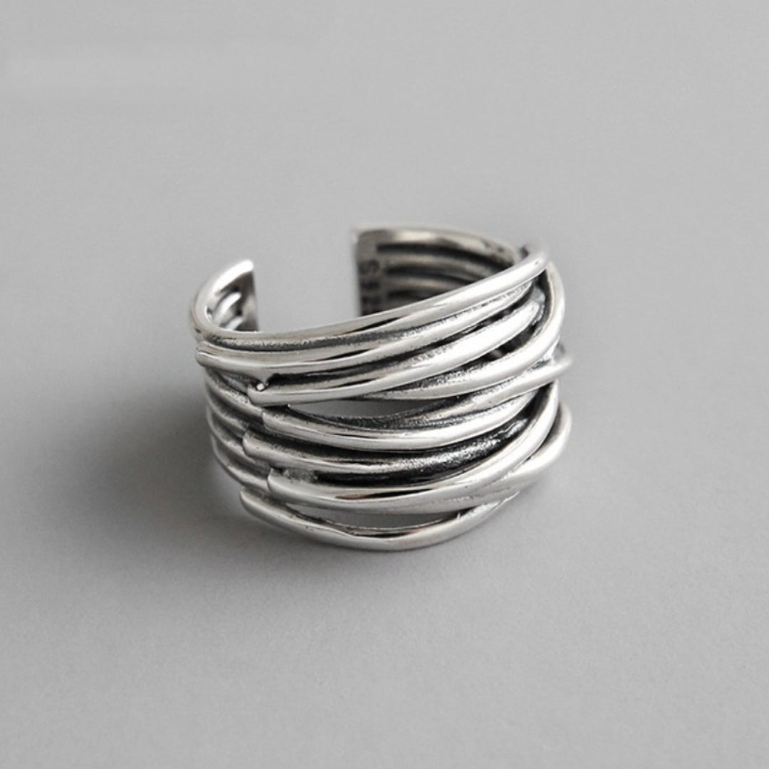 Elegant and Shiny Adjustable Silver Ring - Henriette