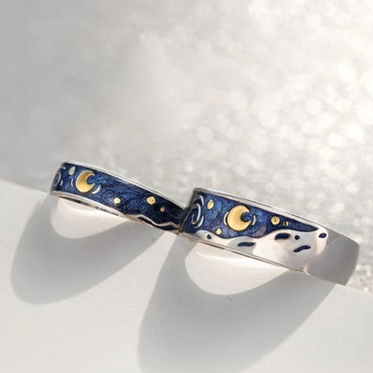 Sparkling Night Silver Ring - Sidsel