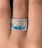 Dazzling Silver Boho Ring with Ocean Opal - Vera