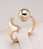 Elegant Gold-Plated Ball Ring with Sparkling Zirconias - Alice