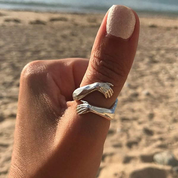 Adjustable Silver Cuddly Ring -  Heidi