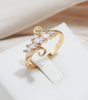 Gold Ring Adorned with Dazzling Crystals - Sabrina