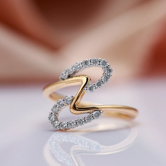 Chic Gold Ring with Dazzling Radiance - Renata