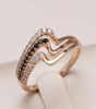 Chic Zirconia Gold Ring -Laura