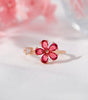 Dazzling Gold Ring with Adjustable Zirconium Petals - Helga