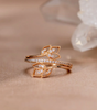 Elegant Adjustable Gold Tulip Ring with Zirconia - Malene
