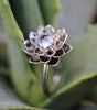 Elegant White Lotus Flower Ring - Benedicte