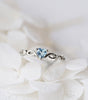 Elegant Silver and Gold Ring with Inlaid Sparkling Heart - Reese