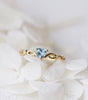 Elegant Silver and Gold Ring with Inlaid Sparkling Heart - Reese