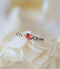 Elegant Silver and Gold Ring with Inlaid Sparkling Heart - Reese