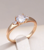 Elegant Gold Ring with Dazzling Zirconiums - Helena