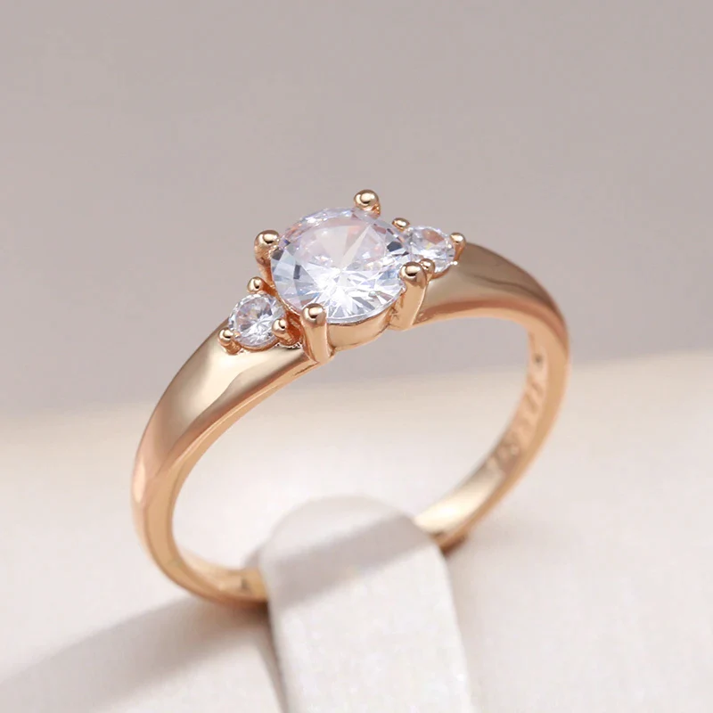 Elegant Gold Ring with Dazzling Zirconiums - Helena