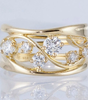 Elegant Gold-Plated Ring with Zirconium Sparkle - Sandra