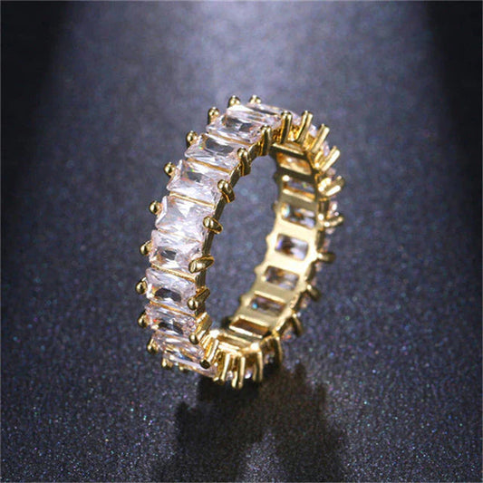 Elegant Zirconia Ring with Gold and Silver Finish - Iren
