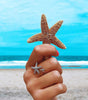 Adjustable and Dazzling Silver and Gold Starfish Ring - Rakel