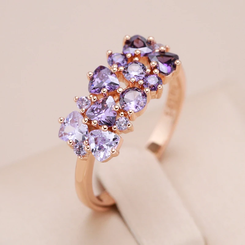 Chic and Elegant Gold and stone Mauve Ring-  Line