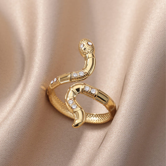 Adjustable Gold Snake Ring - Hilde