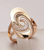 Elegant Spiral Gold Ring with Zirconia Radiance - Petra