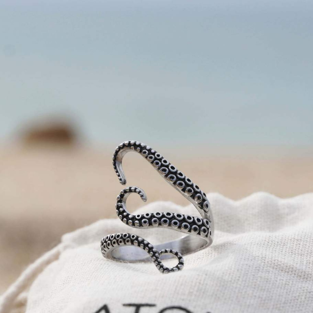 Silver Tentacular Ring, Adjustable -  Haagen