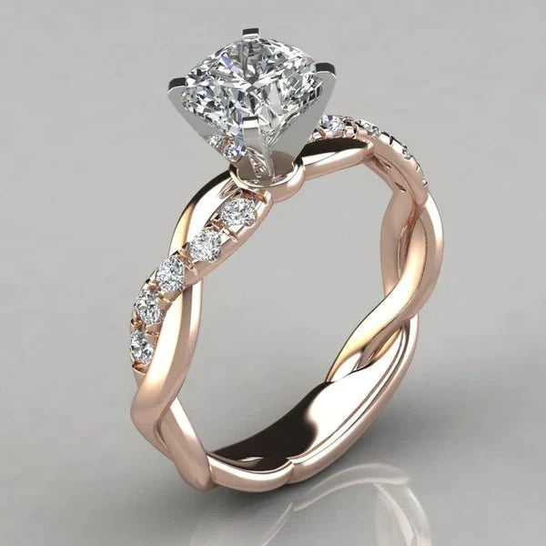 Dazzling Braided Cubic Zirconia Ring -Alma