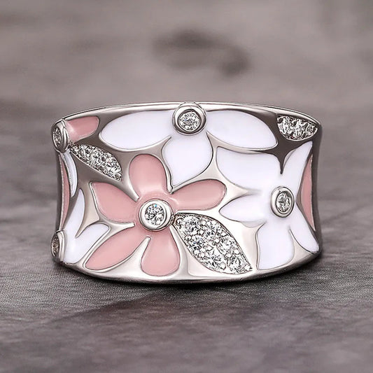 Vintage Sparkling Flower Zirconia Ring - Alexandra