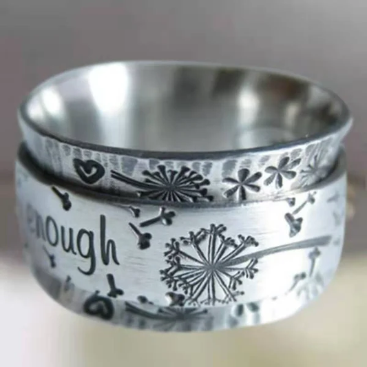 Vintage Dandelion Meditation Ring Evoking Serenity - Kolstad