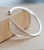 Delicate silver ring inspired by nature with leaf design - Skylar