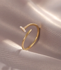 Elegant ring with stylish opening adorned with refined pearls - Rita