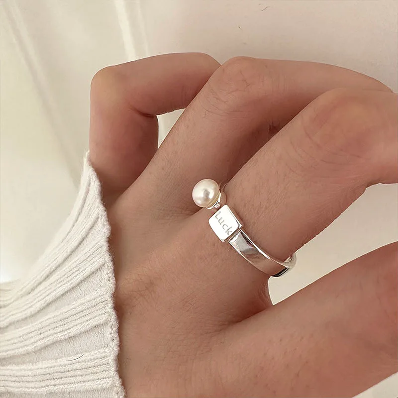 Elegant Silver pearl ring - Lousiane