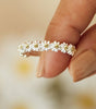 Adjustable 925 Sterling Silver Ring with Hand-Enamelled Daisies - Mary