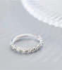 Adjustable 925 Sterling Silver Ring with Hand-Enamelled Daisies - Mary