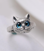 Adjustable Silver Ring for Cat Lovers  - Wangs