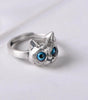 Adjustable Silver Ring for Cat Lovers  - Wangs