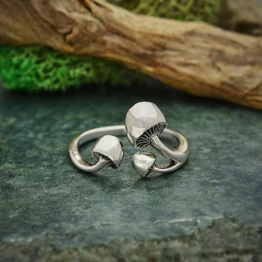 Gothic Silver Ring Inspired by Mushrooms - Finseth