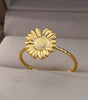 Adjustable Gold Ring with Dazzling Sunflower Design - Astri